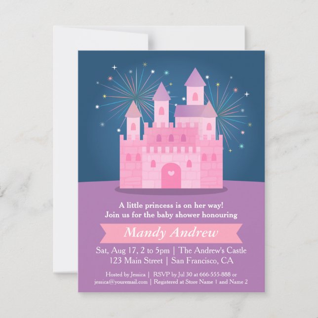 Invitación Fiesta de Cumpleaños de la Princesa del Castillo c (Anverso)
