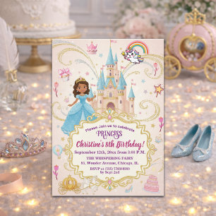 Invitación Fiesta de cumpleaños de la princesa del castillo d
