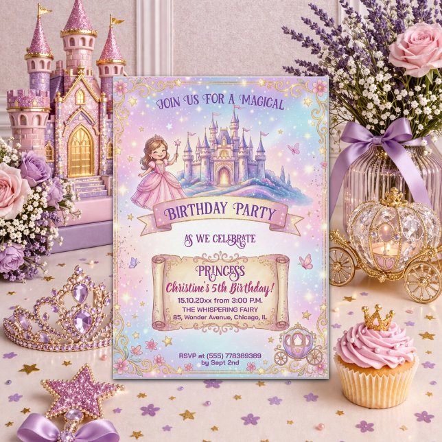 Invitación Fiesta de cumpleaños de la princesa del castillo d (Subido por el creador)