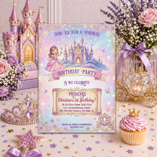 Invitación Fiesta de cumpleaños de la princesa del castillo d