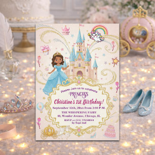 Invitación Fiesta de cumpleaños de la princesa del castillo d