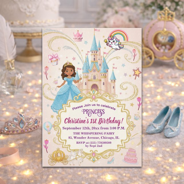 Invitación Fiesta de cumpleaños de la princesa del castillo d (Subido por el creador)