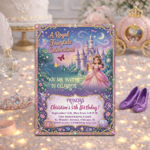 Invitación Fiesta de cumpleaños de la princesa del castillo d