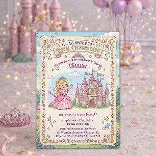 Invitación Fiesta de cumpleaños de la princesa del castillo d