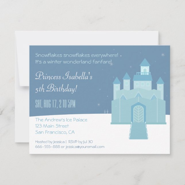 Invitación Fiesta de Cumpleaños de la Princesa en el País de  (Anverso)