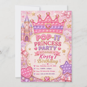 Invitación Fiesta de Cumpleaños de la Princesa Pop-It
