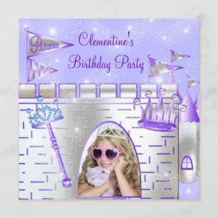 Invitación Fiesta de cumpleaños de la princesa púrpura