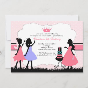 Invitación Fiesta de cumpleaños de la princesa rosa Bonito Si