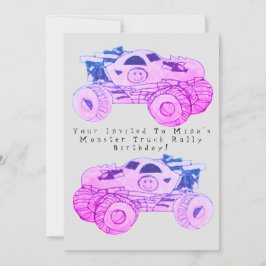 Invitación Fiesta de cumpleaños de la rally Smile Monster Tru