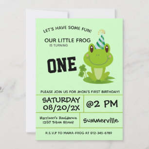 Invitación Fiesta de cumpleaños de la rana