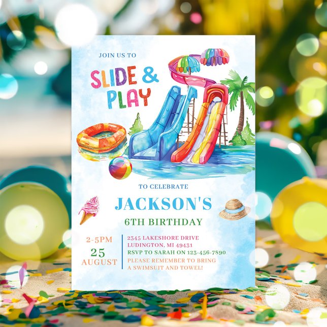 Invitación Fiesta de cumpleaños de la reproducción con diapos (Subido por el creador)