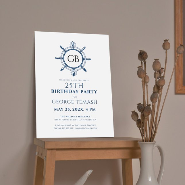 Invitación Fiesta de cumpleaños de la rueda del barco (Subido por el creador)