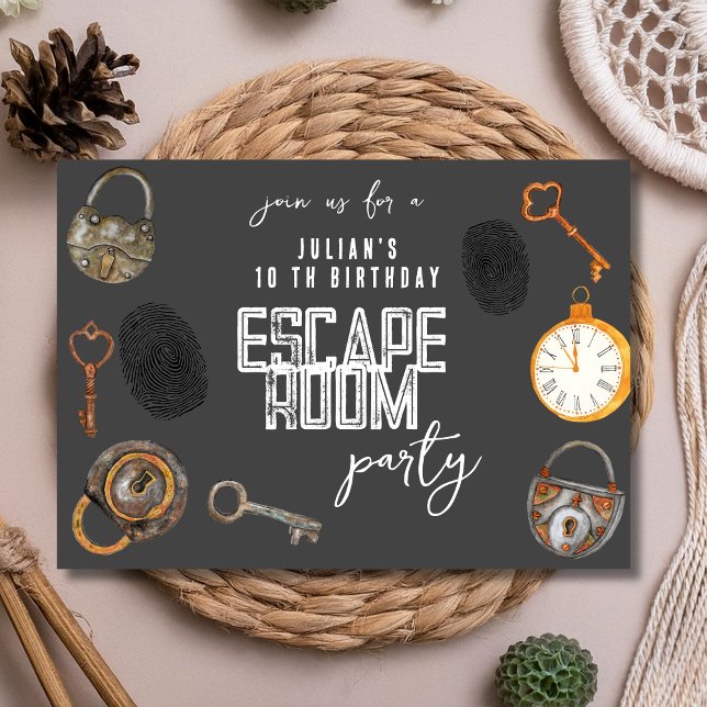 Invitación Fiesta de cumpleaños de la sala de escape (Subido por el creador)