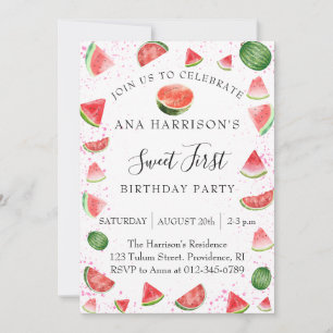 Invitación Fiesta de cumpleaños de la sandía