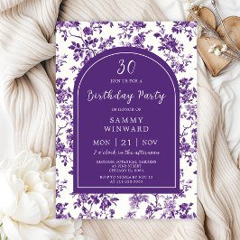 Invitación Fiesta de cumpleaños de la serie Purple Antique Ch