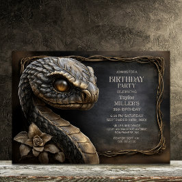 Invitación Fiesta de Cumpleaños de la Serpiente de Piedra Mít