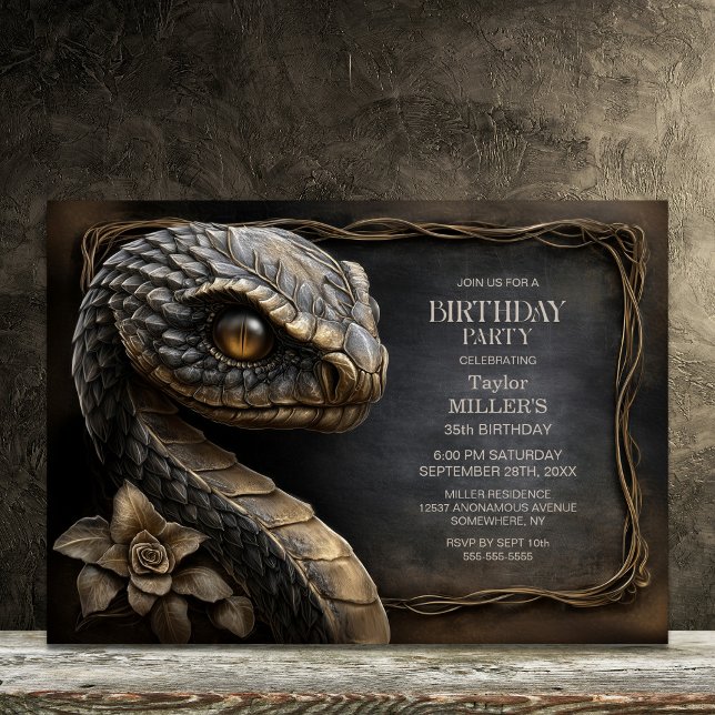 Invitación Fiesta de Cumpleaños de la Serpiente de Piedra Mít (Subido por el creador)