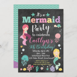 Invitación Fiesta de Cumpleaños de la Sirena Bajo el Mar - Ch