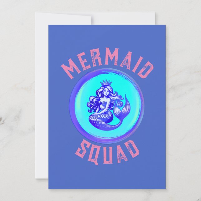 Invitación Fiesta de cumpleaños de la sirena de la sirena (Anverso)