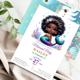 Invitación Fiesta de cumpleaños de la sirena mágica