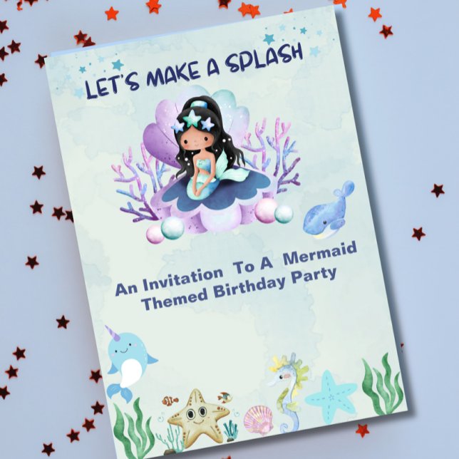 Invitación Fiesta de cumpleaños de la sirena mágica (Subido por el creador)