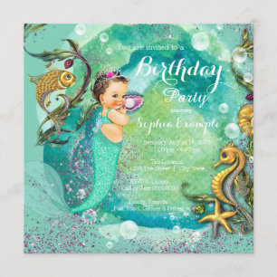 Invitación Fiesta de Cumpleaños de la Sirenita bajo el mar