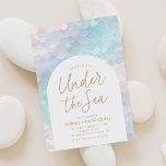 Invitación Fiesta de Cumpleaños de la Sirenita bajo el mar<br><div class="desc">Invite a amigos y familiares a celebrar el cumpleaños de su pequeña con esta invitación con tema de sirena.</div>