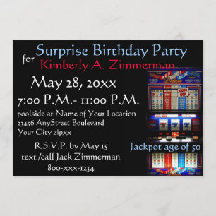 Invitación Fiesta de cumpleaños de la sorpresa de la máquina