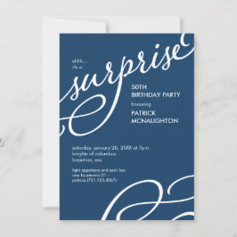 Invitación Fiesta de cumpleaños de la sorpresa de la Navy Blu