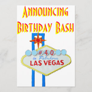 Invitación Fiesta de cumpleaños de la sorpresa de Las Vegas