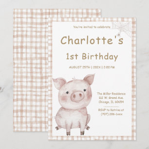 Invitación Fiesta de Cumpleaños de la Telaraña de Charlotte
