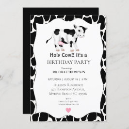 Invitación Fiesta de cumpleaños de la vaca sagrada para niños