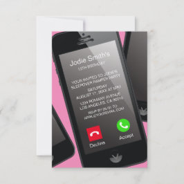 Invitación Fiesta de cumpleaños de las adolescentes de moda