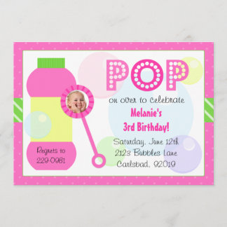 Invitación Fiesta de cumpleaños de las burbujas