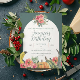 Invitación Fiesta de cumpleaños de las calabazas vibrantes fl