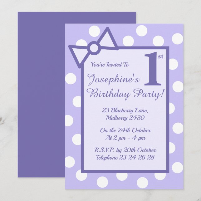 Invitación fiesta de cumpleaños de las chicas de illusima Pur (Anverso / Reverso)