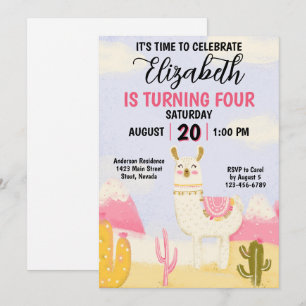 Invitación Fiesta de cumpleaños de las chicas de la Cute Alpa