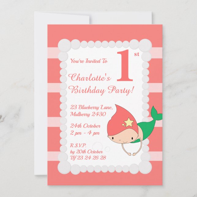 Invitación fiesta de cumpleaños de las chicas de la illusima  (Anverso)