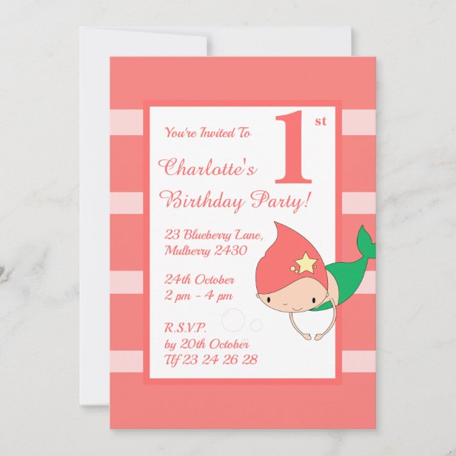 Invitación fiesta de cumpleaños de las chicas de la Ilustra P (Anverso)