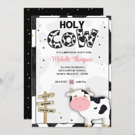 Invitación Fiesta de cumpleaños de las chicas de la vaca sagr