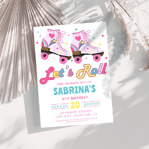 Invitación Fiesta de cumpleaños de las chicas de patinaje sob