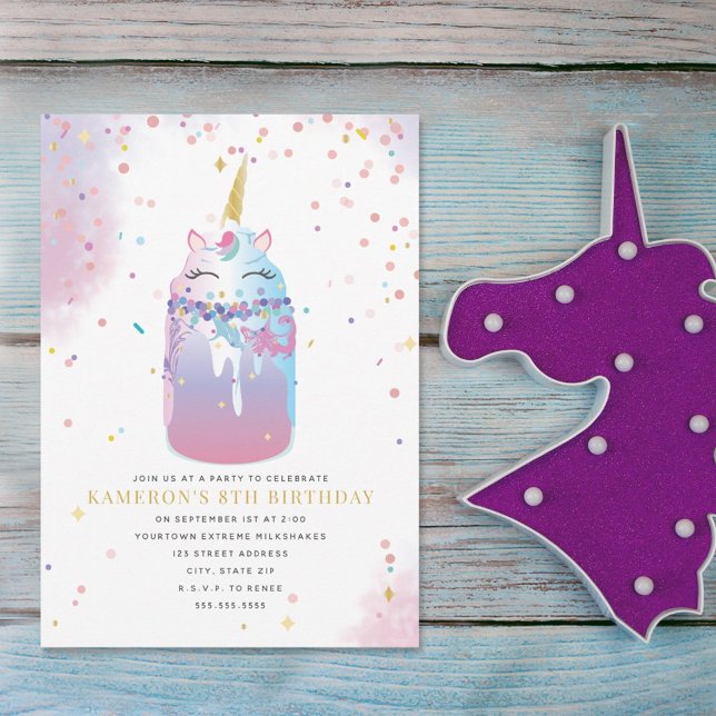 Invitación Fiesta de cumpleaños de las chicas de Unicorn Craz (Subido por el creador)