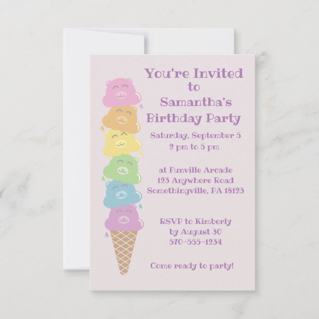 Invitación Fiesta de cumpleaños de las chicas del crema de hi (Anverso)