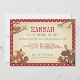 Invitación Fiesta de cumpleaños de las criaturas de Woodland