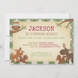 Invitación Fiesta de cumpleaños de las criaturas de Woodland