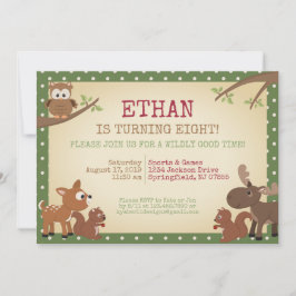 Invitación Fiesta de cumpleaños de las criaturas de Woodland