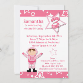 Invitación Fiesta de cumpleaños de las estrellas del rosa del