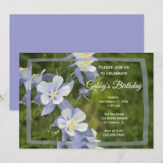 Invitación Fiesta de cumpleaños de las Flores de Columbina Az