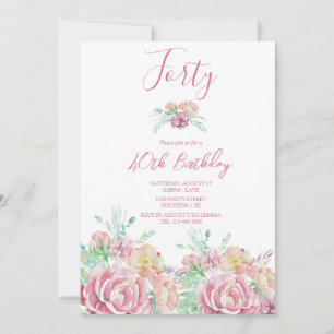 Invitación Fiesta de cumpleaños de las flores de cosecha romá