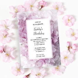 Invitación Fiesta de cumpleaños de las flores de Hydrangea ro